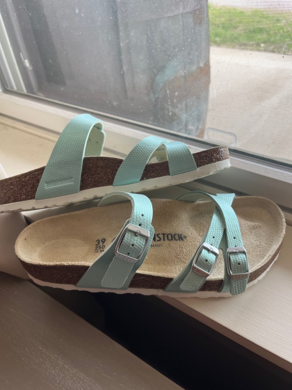 Birkenstock Mint Green Triple-Strap Sandals - Picture 3 of 7